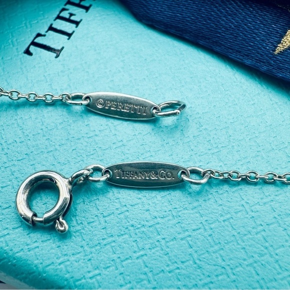 Tiffany & Co. 5 Diamond Open Heart Necklace in Sterling Silver with PACKAGING - Picture 6 of 9